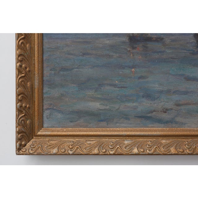 Herman Van Den Berghe, Marine Seascape with Sailing Ships, 1890s, Oil on Canvas For Sale - Image 9 of 11