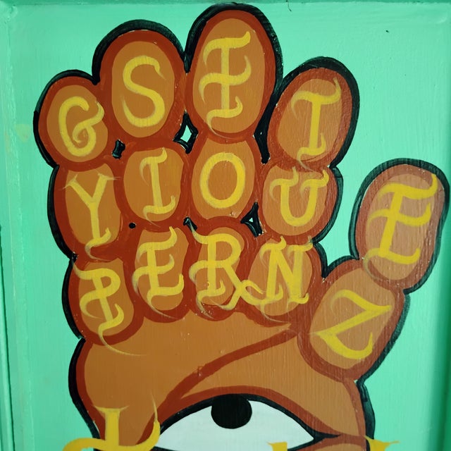 Folk Art Original Ralph Frank Painting Titled "Gypsies Fortunes Told" For Sale - Image 3 of 5
