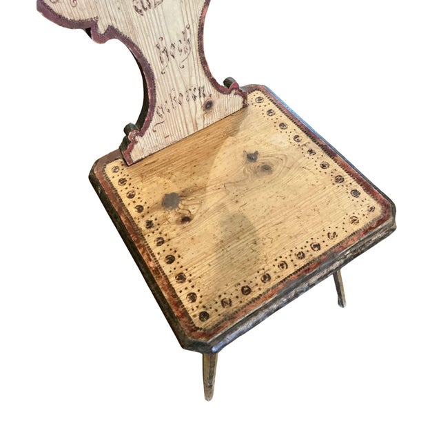 Arts & Crafts Antique German Folk Art - Mountain Area Chair For Sale - Image 3 of 10