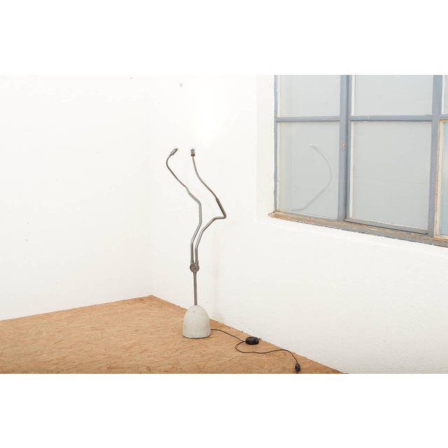 Tree Tops Light Floor Lamp with Concrete Base Dark Grey Metal Stem by Ron Arad for Barton, 1983 For Sale - Image 10 of 13