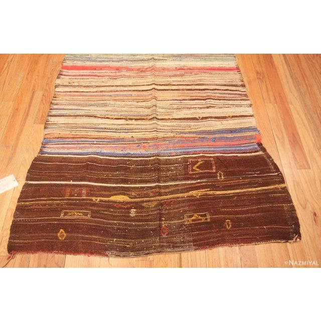 Textile Nazmiyal Collection Primitive Design Vintage Moroccan Kilim Rug For Sale - Image 7 of 9