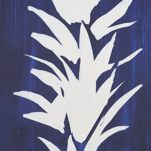 Abstract Sample - Schumacher x BACKDROP White Lotus Wallpaper in Cobalt For Sale - Image 3 of 5