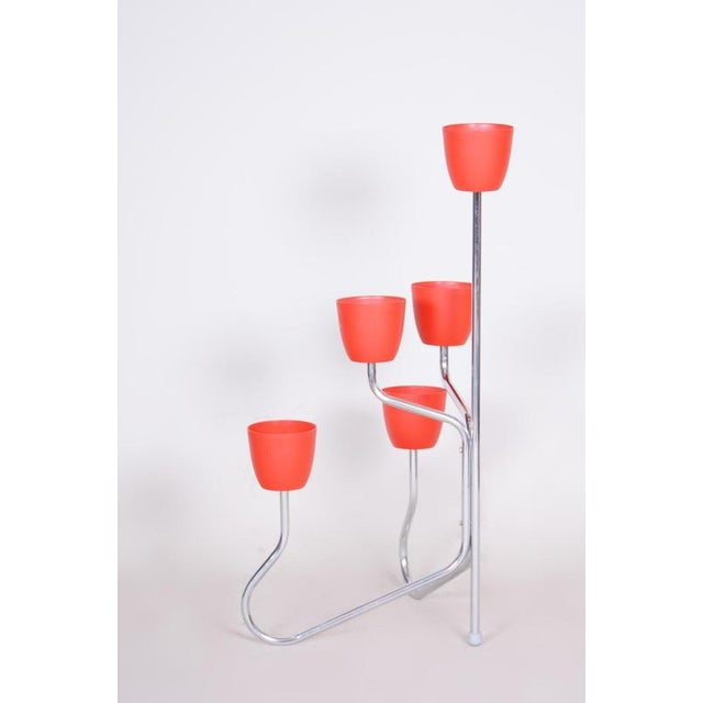 1950s Czech Bauhaus Plant Stand in Chrome-Plated Steel, 1950s For Sale - Image 5 of 8