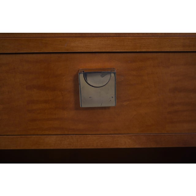 Pair Hickory White 1 Drawer Tiger Maple Inlaid Nightstands For Sale - Image 11 of 18