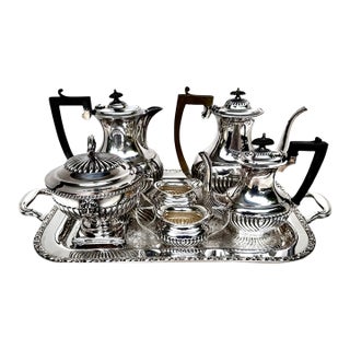Victorian Classic Fine Quality Silver Plated (7) Piece Tea Service England C1890 For Sale