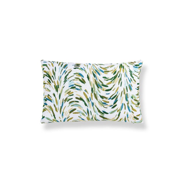 Contemporary The House Of Scalamandré Fountain Embroidery Lumbar Pillow In Leaf For Sale - Image 3 of 3