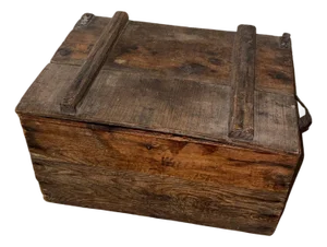 Antique Sherwin Williams Paint Company Wooden Shipping Crate Box With Leather Handles