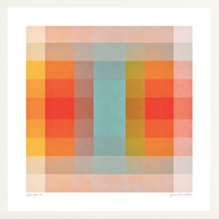 "Color Space Series 40: Turquoise Persimmon & Saffron" Print by Jessica Poundstone, Framed For Sale