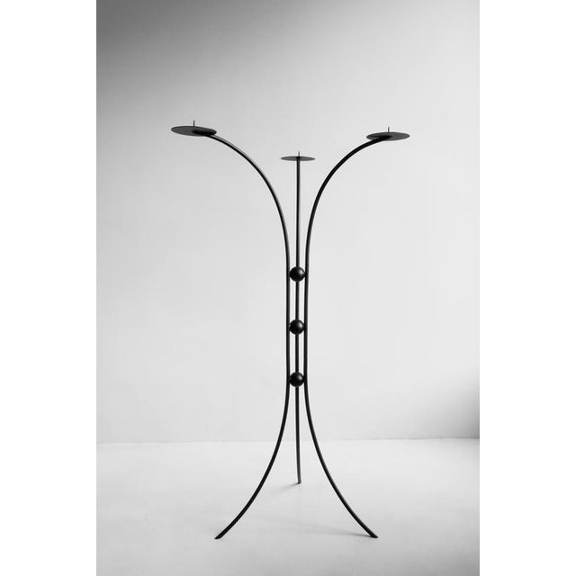 Ritual Candleholder I Second Edition by Valeria Vasi Materials: Iron Dimensions: Ø 50 x H 125 cm. Inspired by medieval...