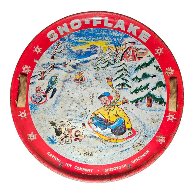 Late 1950''s Garton Toy Company, "Sno-Flake", Saucer-Style Sled For Sale
