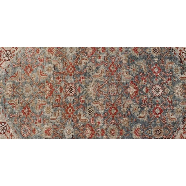 Antique Persian Malayer With All-Over of Herati Design in Red and Blue For Sale In Atlanta - Image 6 of 9