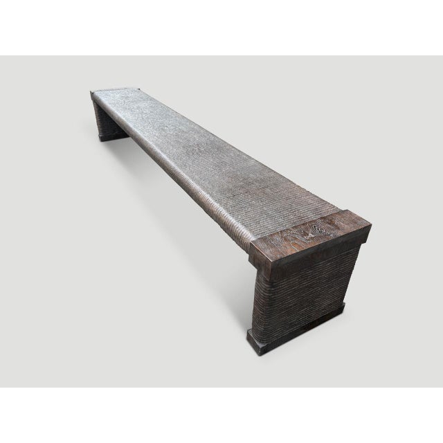 Black Andrianna Shamaris Exquisite Monumental Couture Hand Carved Bench For Sale - Image 8 of 18