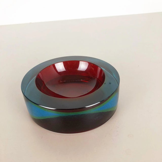 Extra Large Sommerso Murano Glass Bowl by Gino Cenedese for Cenedese Vetri, Italy, 1970s For Sale - Image 14 of 18