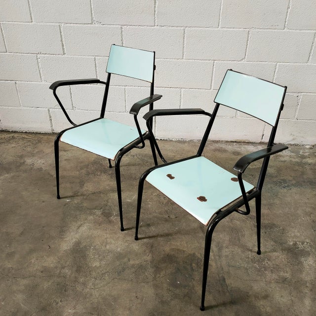 Vintage Black Steel Dining Chair from Vitriform, Spain, 1970 For Sale - Image 4 of 8