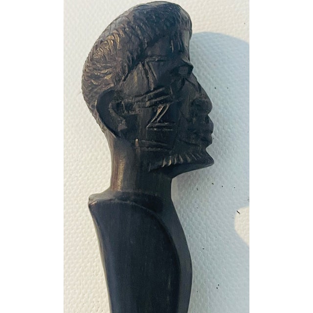 Shabby Chic Vintage Letter Opener Book Mark Carved Ebony For Sale - Image 3 of 5