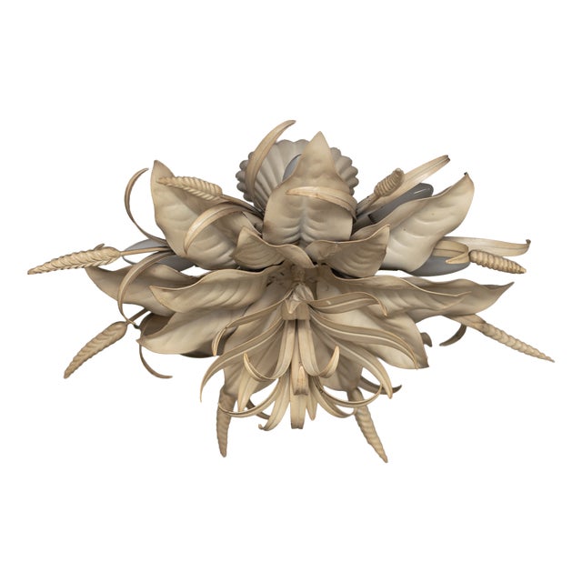 Vintage Italian Floral Ceiling Lamp, 1970s For Sale