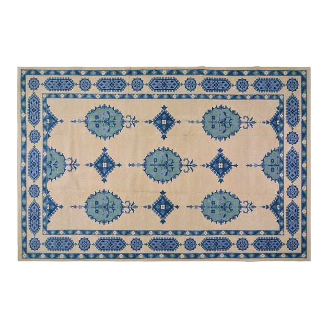 Vintage Chinese Art Deco Hand Knotted Wool Rug, 10'9x16'9 For Sale