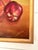 Mid-Century Modern Vintage Still-Life Painting of a Dark Green Ceramic Pitcher and Red Apples, by Artist Lr Smith For Sale - Image 3 of 9