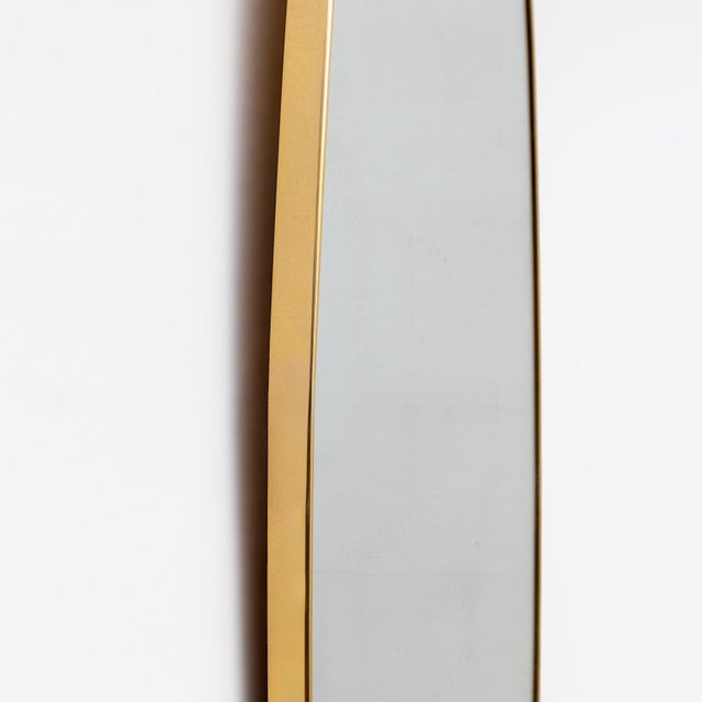 Gold Large Mid-Century Modern Italian Brass Wall Mirror by Gio Ponti, 1950s For Sale - Image 8 of 10