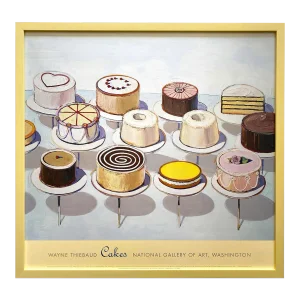 Wayne Thiebaud Vintage 1991 Lithograph Print Framed Pop Art Museum Poster " Cakes " 1963