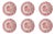 Vintage English Pink Transferware Dinner Plates by Enoch Wedgwood, 1970s, Set of 6 For Sale