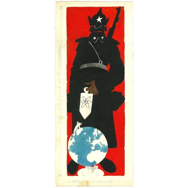 Soviet Soldier is original black China ink and tempera painting on ivory-colored paper, made by the Swedish illustrator...