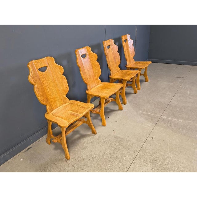 Vintage Rustic Dining Chairs, 1960s, Set of 4 For Sale - Image 9 of 14