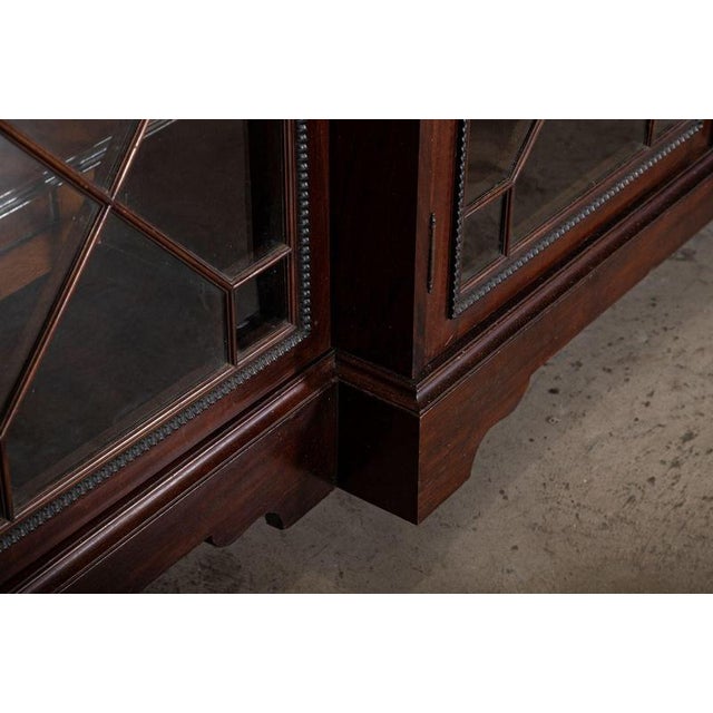 Large 19th Century English Mahogany Glazed Breakfront Bookcase, 1880 For Sale - Image 15 of 18