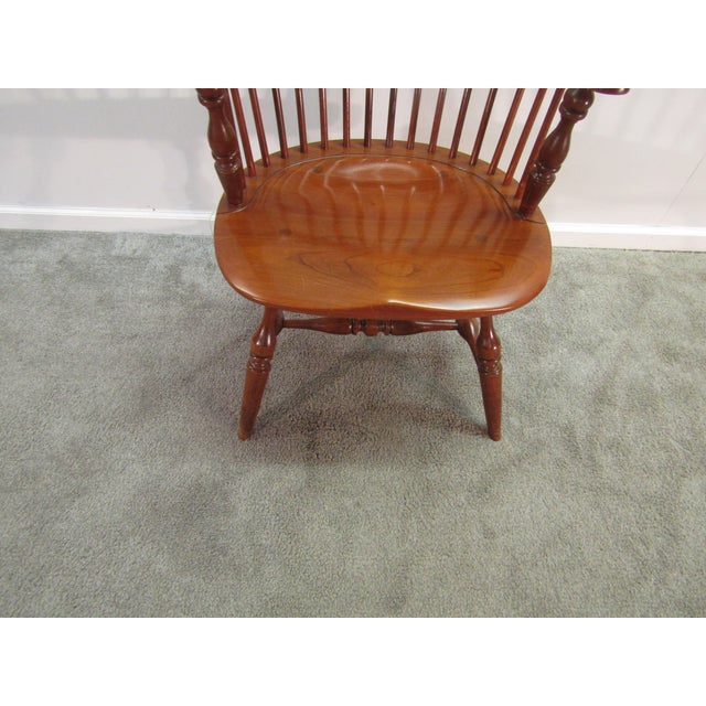 Duckloe Solid Cherry Fan Back Windsor Arm Chair For Sale - Image 4 of 6