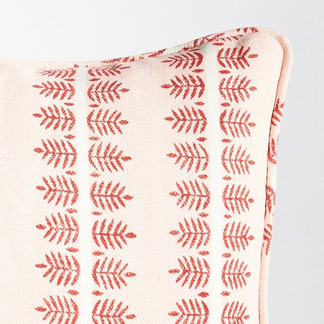 This pillow features Alva Hand Block Print with a Self Welt finish. The Vertical stripes in the hand-woven fabric are...