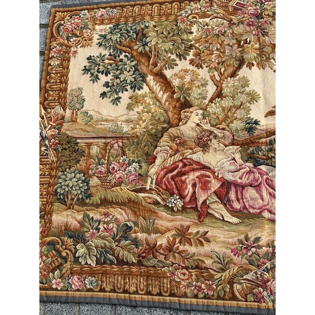 Mid-Century Modern French Aubusson Style Jacquard Halluin Tapestry, 1960s For Sale - Image 4 of 18