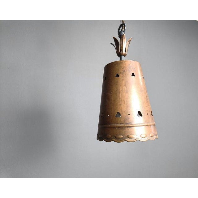 1970s Brutalist Copper Pendant Light, 1970s For Sale - Image 5 of 11