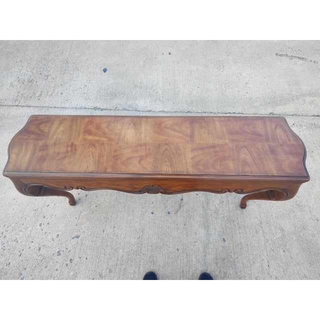 1980s Drexel Heritage French Provincial Carved Sofa Console Table For Sale In Washington DC - Image 6 of 7