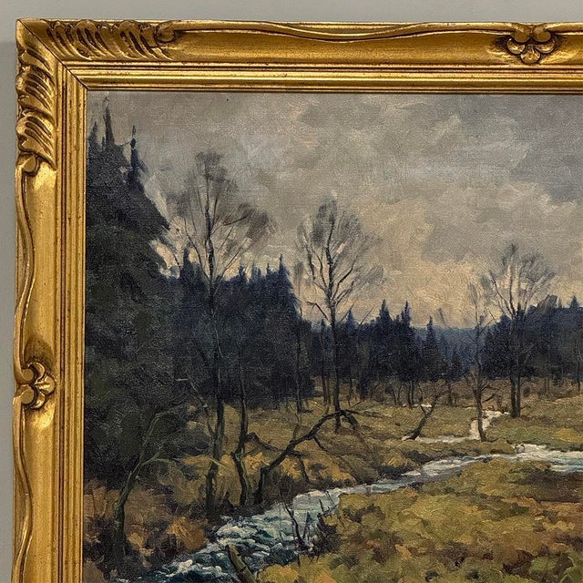 Wood Framed Oil Painting on Canvas by Jean Francois (1903-1977) 'St. Hubert Forest' For Sale - Image 7 of 16