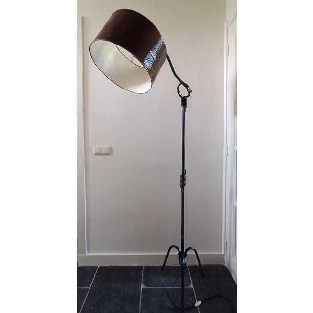 Wrought-iron floor lamp 1940s from rust to royal. restored with the utmost precision while retaining its authenticity....