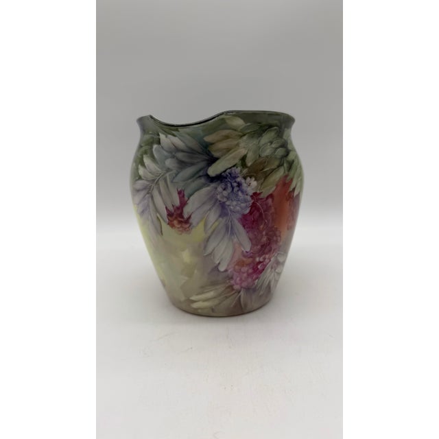 Ceramic A Rare Hand Painted Jean Pouyat Limoges Porcelain Pitcher by F. M. Wood, Circa 1900 For Sale - Image 7 of 12