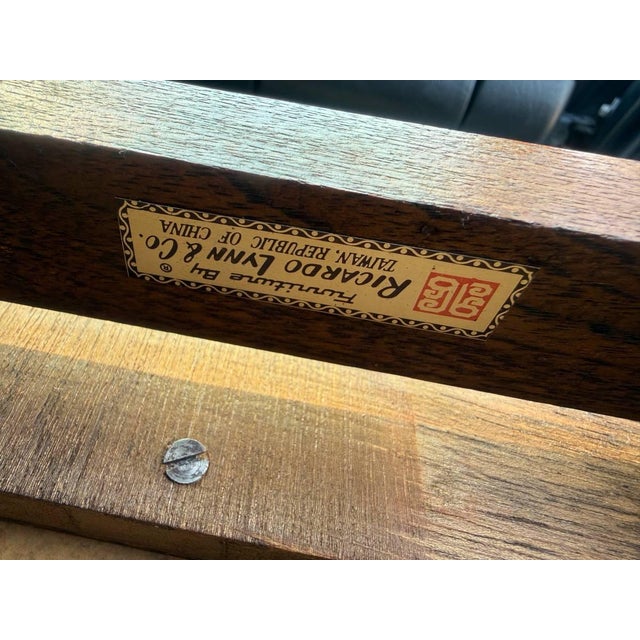 Vintage Chinoiserie Style Vinyl Faux Leather Footstool For Sale - Image 10 of 11