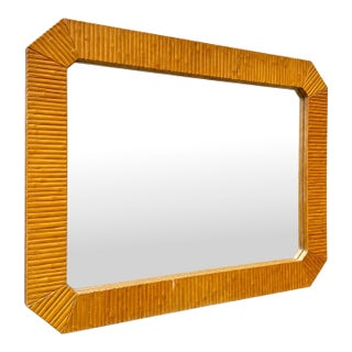 Large Modern Faux Bamboo Wall Mirror For Sale