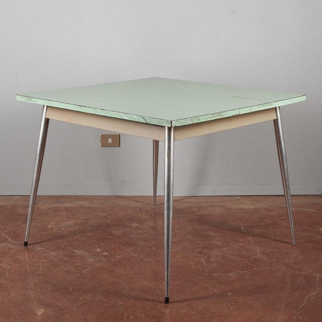 Square Table with Green Top, 1960s For Sale - Image 16 of 18
