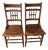 Pair Pressed Back Chairs With Leather Seats For Sale