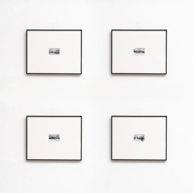 In Pascal and Vastian's set of four framed black and white photographies, the bustling atmosphere of a tram stop comes to...