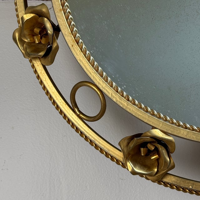 Vintage Italian Round Sunburst Mirror, 1960s For Sale - Image 6 of 9