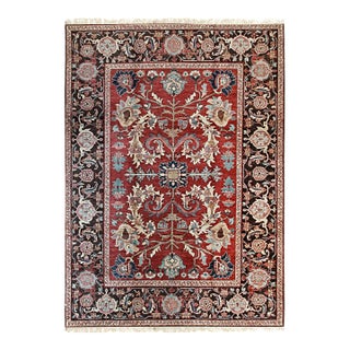 8x10 Lila Chic Coral Floral Modern Hand Knotted Wool Carpet Rug For Sale