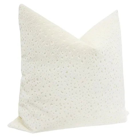 Contemporary 22" Alabaster Antelope Cut Velvet Pillows - a Pair For Sale - Image 3 of 5