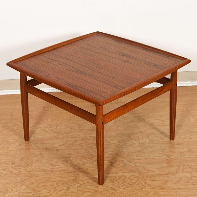 Teak Raised Lip Edge 28" Square Coffee Table by Grete Jalk Chairish