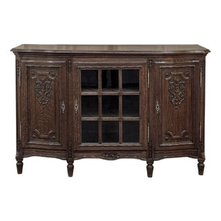 19th Century Louis XVI Liégeois Style Oak Display Buffet ~ Credenza For Sale