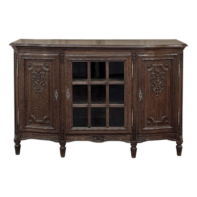 19th Century Louis XVI Liégeois Style Oak Display Buffet ~ Credenza For Sale