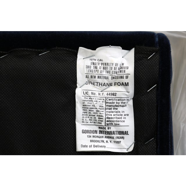 Ludwig Mies Van Der Rohe Brno Tubular Chair in Navy Blue Velvet Fabric by Gordon For Sale - Image 14 of 14