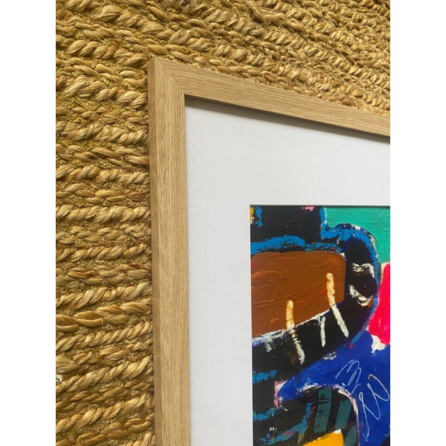 Acrylic on paper, 11 x 14, matted and framed to 16 x 20. Natural Oak frame with tempered glass. Back papered and wired....