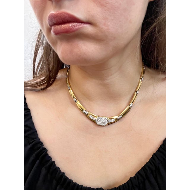 2.5Ct Diamond Necklace 51 GM 18 K 2-Tone Gold Bridal Necklace , Designer Salvini For Sale - Image 13 of 18